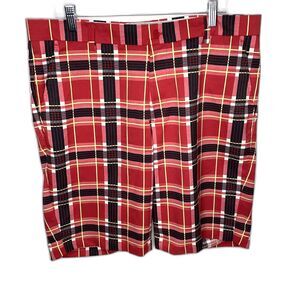 Sligo Plaid Golf Shorts Stretch Red Black Yellow White Mens Size 36 Casual